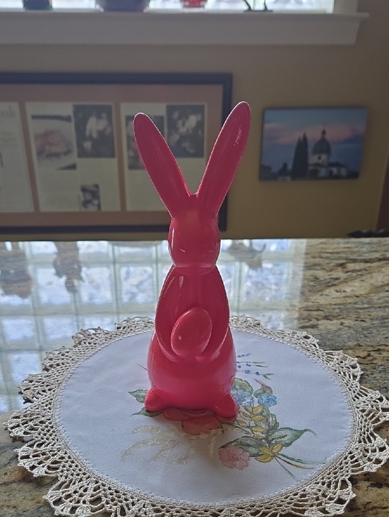 Other - Glossy Pink Ceramic Bunny Figurine